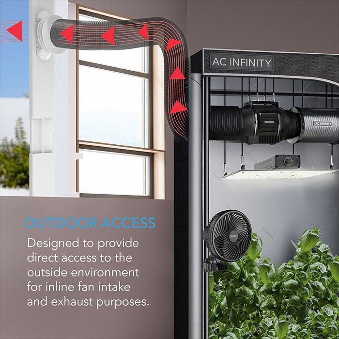 AC Infinity Adjustable Vent Port Window Duct Kit for Inline Fans - Image 3
