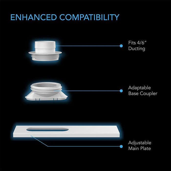 AC Infinity Adjustable Vent Port Window Duct Kit for Inline Fans - Image 4