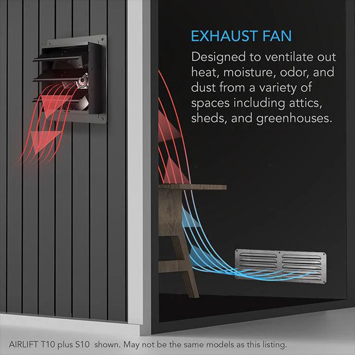 AC Infinity AIRLIFT T Series Smart Shutter Exhaust Ventilation Fan with Temperature Humidity Controller - Image 4