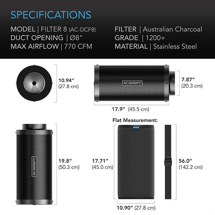AC Infinity Australian Charcoal Duct Carbon Filter, 8" x 20" - 770 CFM - Image 2