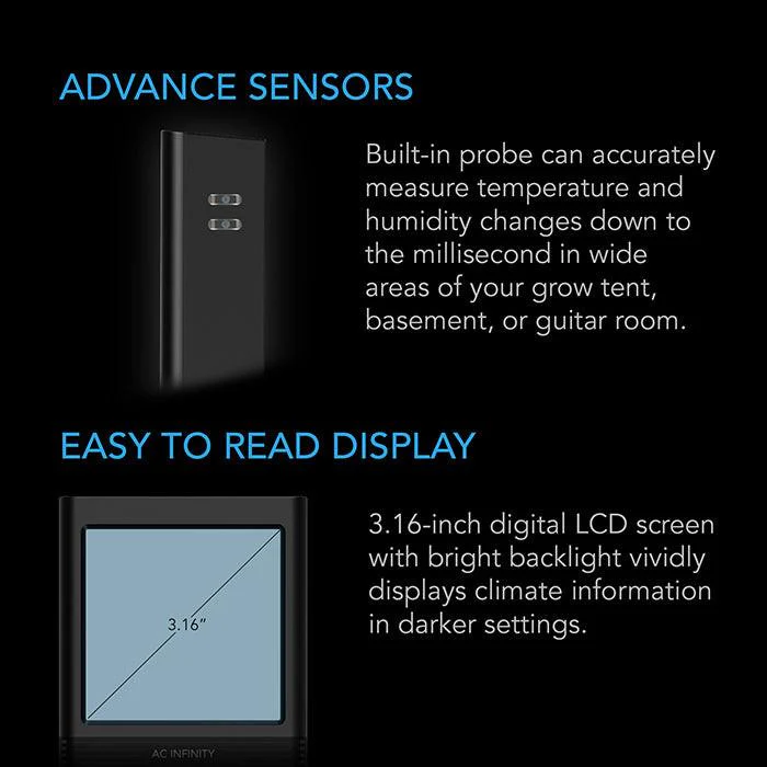 AC Infinity CLOUDCOM B2 Smart Thermo-Hygrometer, Integrated Sensor Probe - Image 7