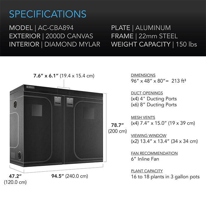 AC Infinity CLOUDLAB 4' x 8' Grow Tent - Image 6