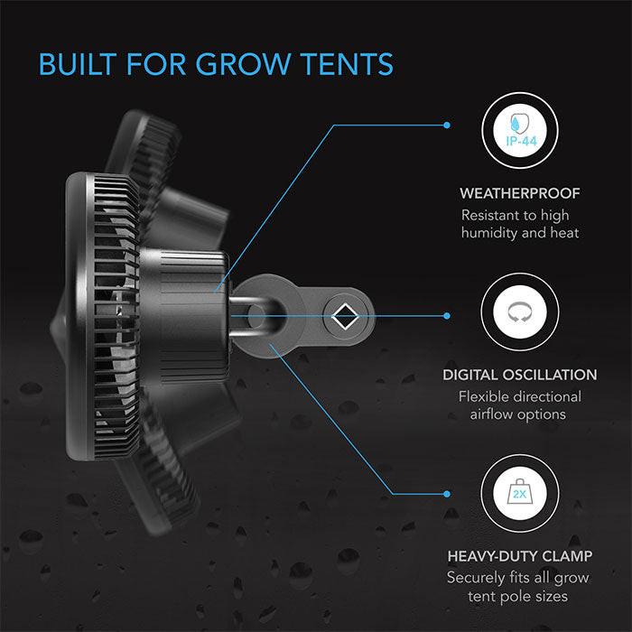 AC Infinity CLOUDRAY S6 Gen 2 Auto Oscillation Grow Tent Clip Fan, 6" - Image 4