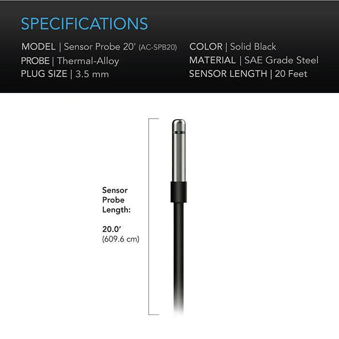 AC Infinity Controller Sensor Probe, 20' Corded Climate Detector - Image 5