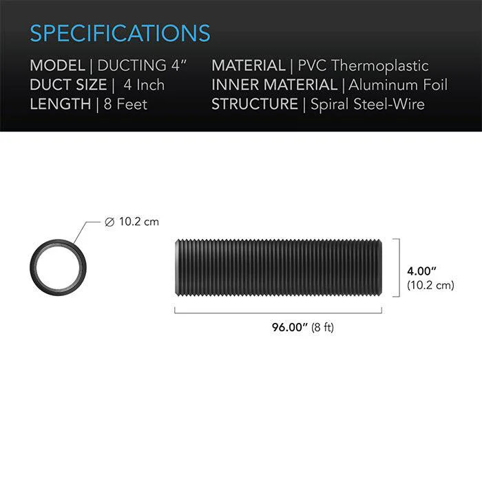 AC Infinity Flexible Four Layer Ducting, 4" x 8' - Image 2