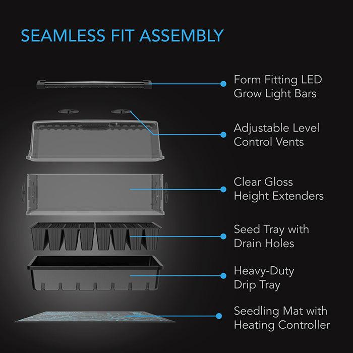 AC Infinity Germination Kit with Humidity Dome, Heat Controller and LED Grow Light Bars, 5x8 Cell Tray (40 Site) - Image 7