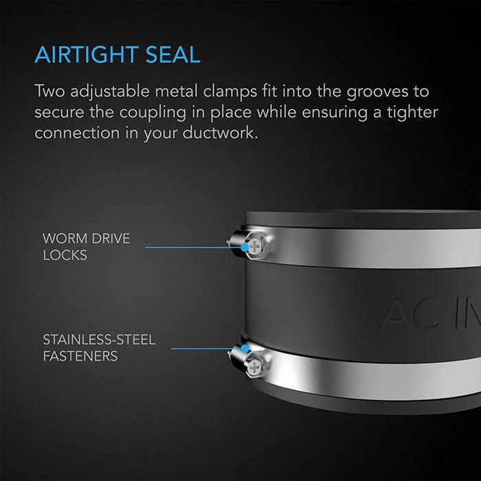 AC Infinity Noise Reduction Duct Coupler with Stainless Steel Clamps, 6" - Image 4