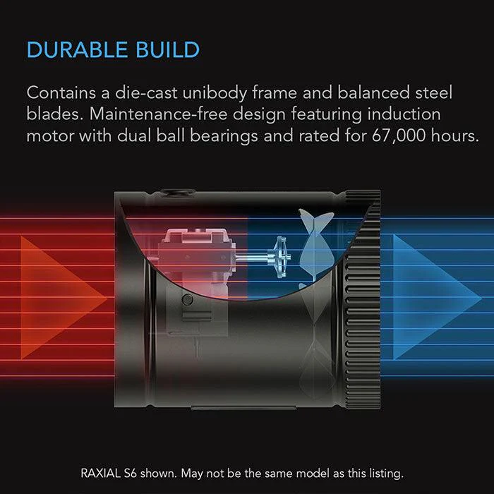 AC Infinity Raxial S6 Inline Booster Duct Fan with Speed Controller, 6" - Image 4
