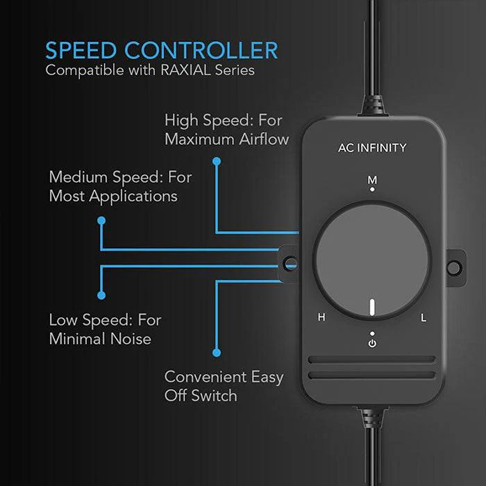 AC Infinity Raxial S8 Inline Booster Duct Fan with Speed Controller, 8" - Image 3
