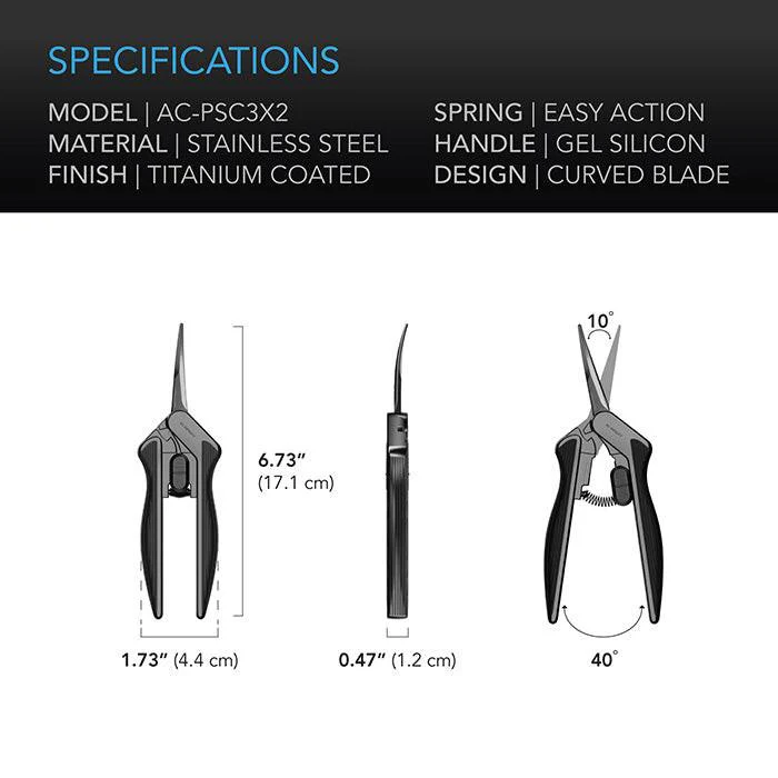 AC Infinity Stainless Steel Curved Pruning Shear, 6.6" Blade, Pack of 2 - Image 2