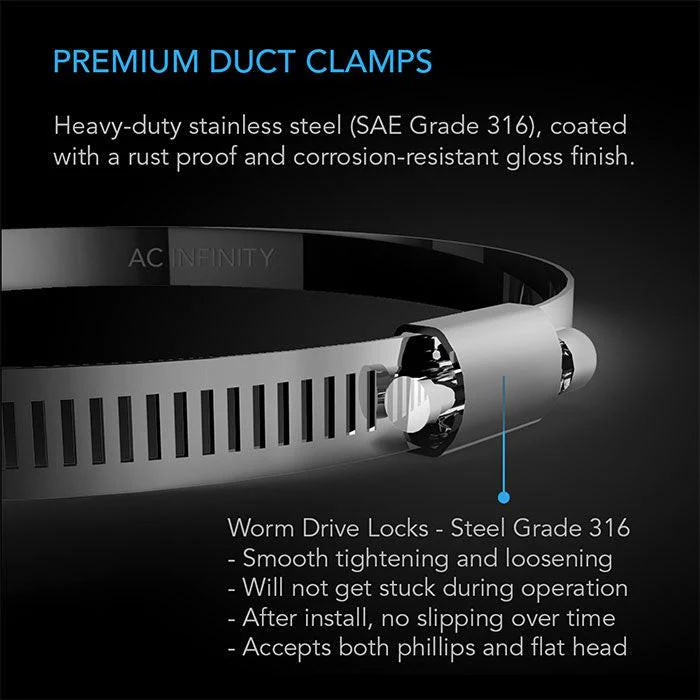 AC Infinity Stainless Steel Duct Clamps, 12" - Pack of 2 - Image 3