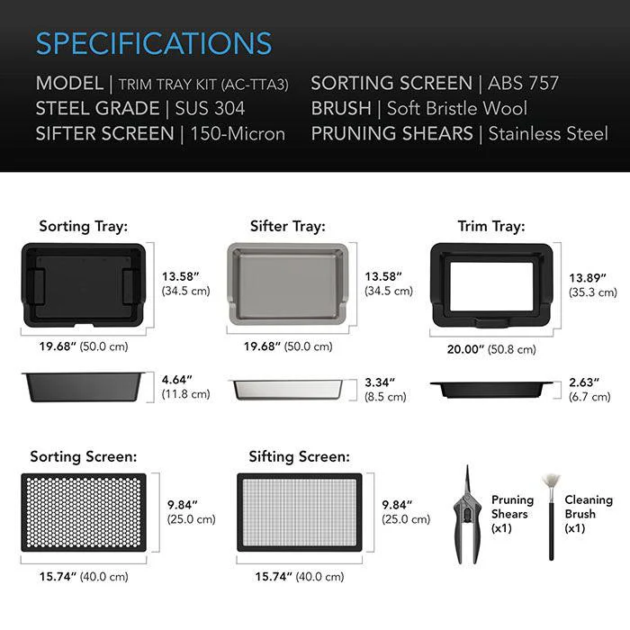 AC Infinity Trim Tray System, 3-Tray & 2-Screen Kit - Image 6