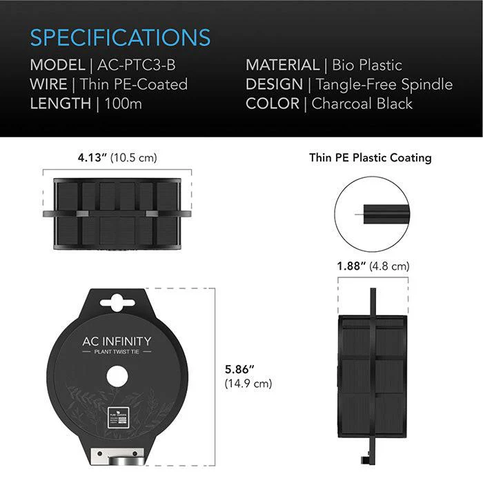 AC Infinity Twist Ties with Built-In Cutter, 100m - Image 10