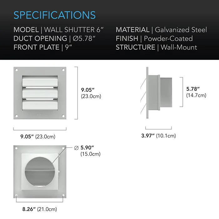 AC Infinity Wall-Mount Duct Shutter - Image 8