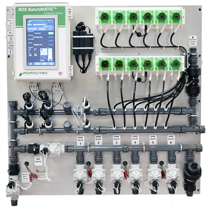 Agrowtek GrowControl BDX BatchMatic 6-Zone/5 Peristaltic Pump Fertigation System With Temperature, pH, & EC Sensors - Image 3