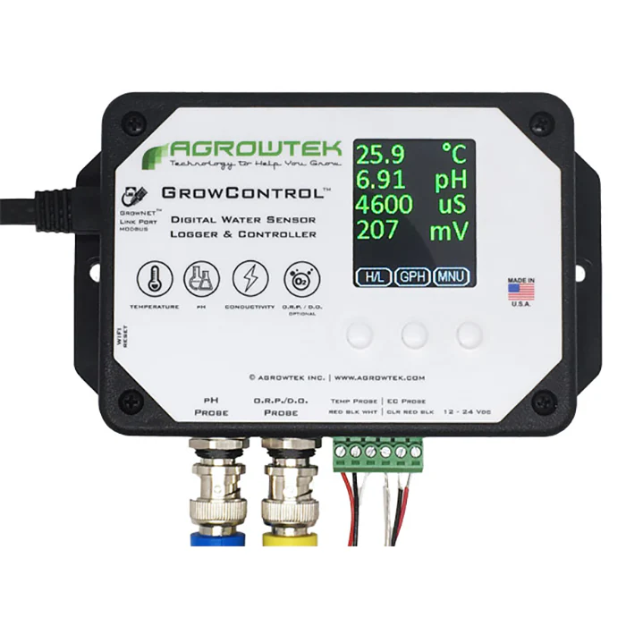 Agrowtek GrowControl MDX AgrowDose Mini Dosing Controller System With Mounting Panel, Dual Peristaltic Pumps & Temperature, pH, EC Sensors - Image 3
