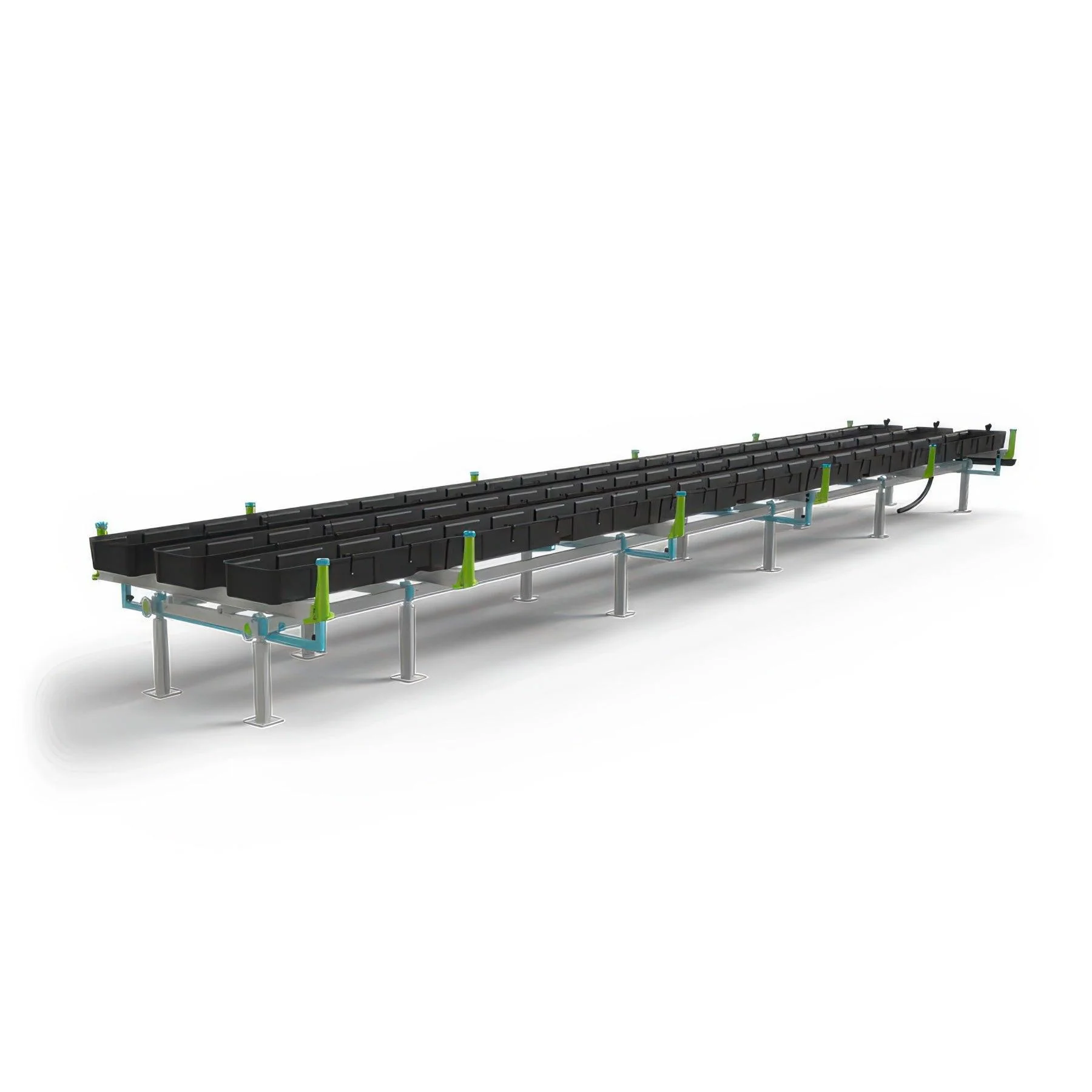 Botanicare Gutter Tray Slide Bench: 4 Foot Width x 13.5 Foot System Length x 12 Inch Height