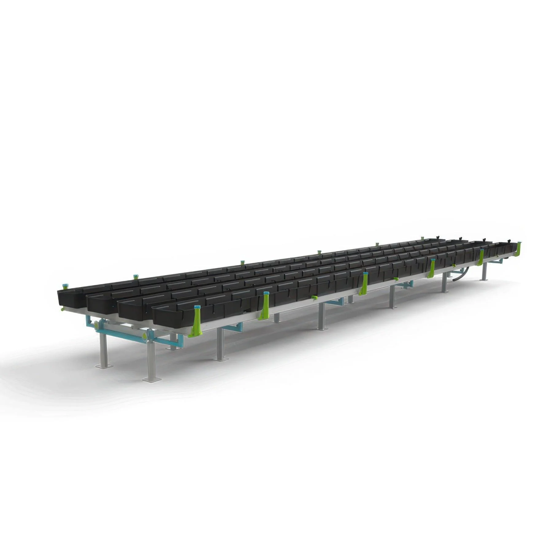 Botanicare Gutter Tray Slide Bench: 5 Foot Width x 19.5 Foot System Length x 12 Inch Height