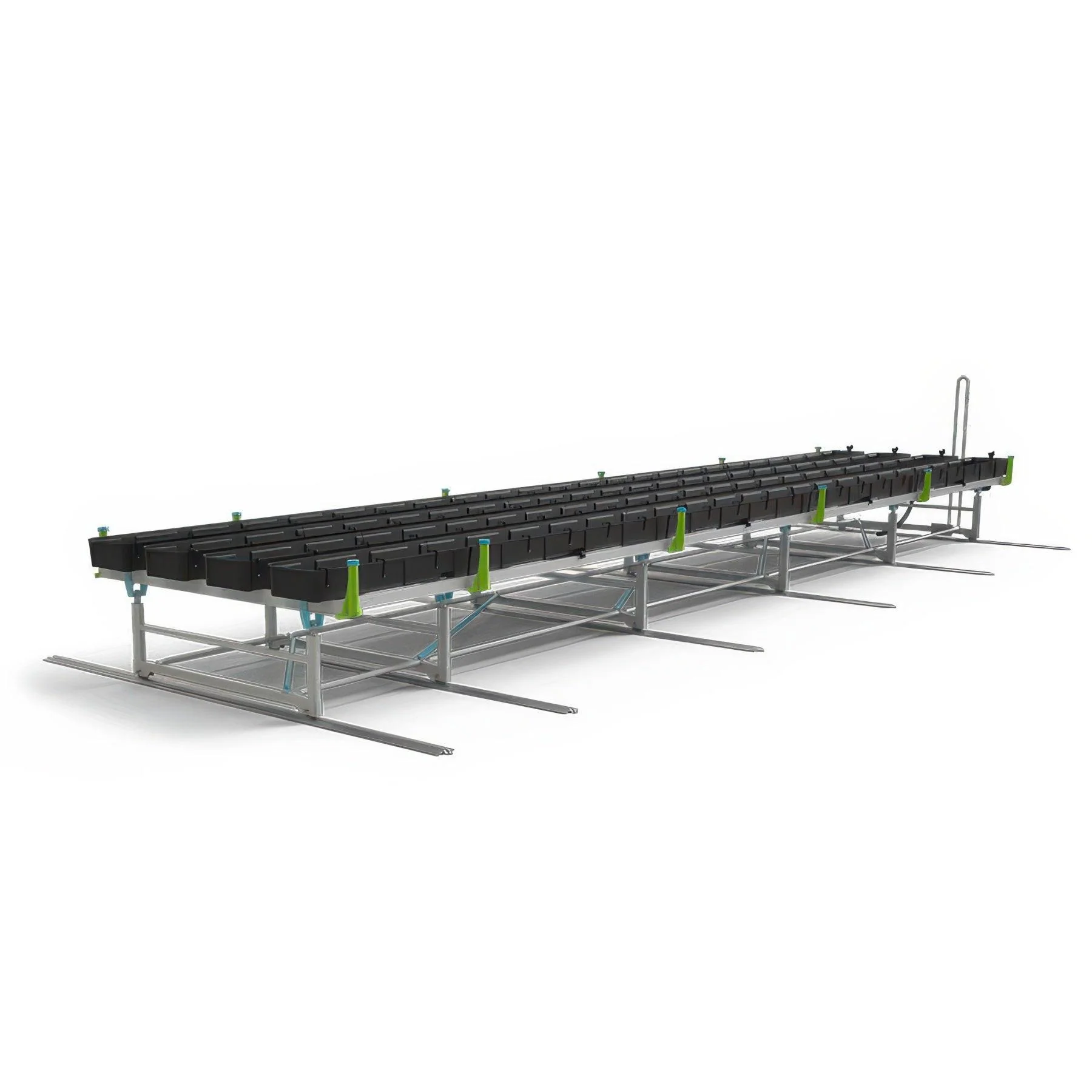 Botanicare Track Bench with Gutter Trays: 5 Foot Wide x 13.5 Foot System Length x 14 Inch Height, 10 Feet of Track
