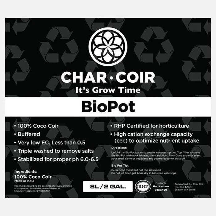 Char Coir BioPot, 4 Gallons, Case of 10 - Image 2
