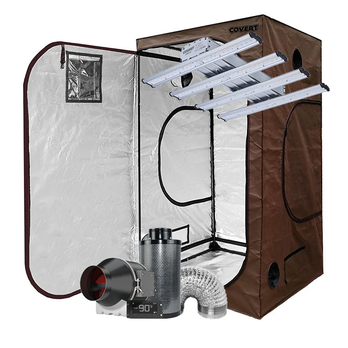 Covert 4' x 4' 250 Watt LED-X Grow Tent Kit With Automated Ventilation Package - Image 2