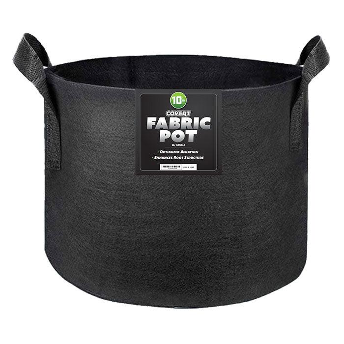 Covert Fabric Pot with Handle, 10 Gallon - Black