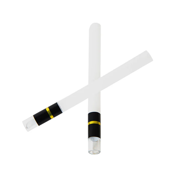 Custom Cones USA 109mm Pre-Rolled Tubes, Refined White Paper with 9mm Wide Wide Glass Tip, Black Band with Gold Stripe - Pack of 70 - Image 2