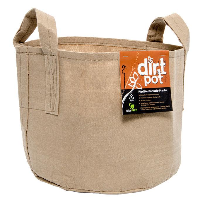 Dirt Pot Tan Round Fabric Pot with Handles - Image 3