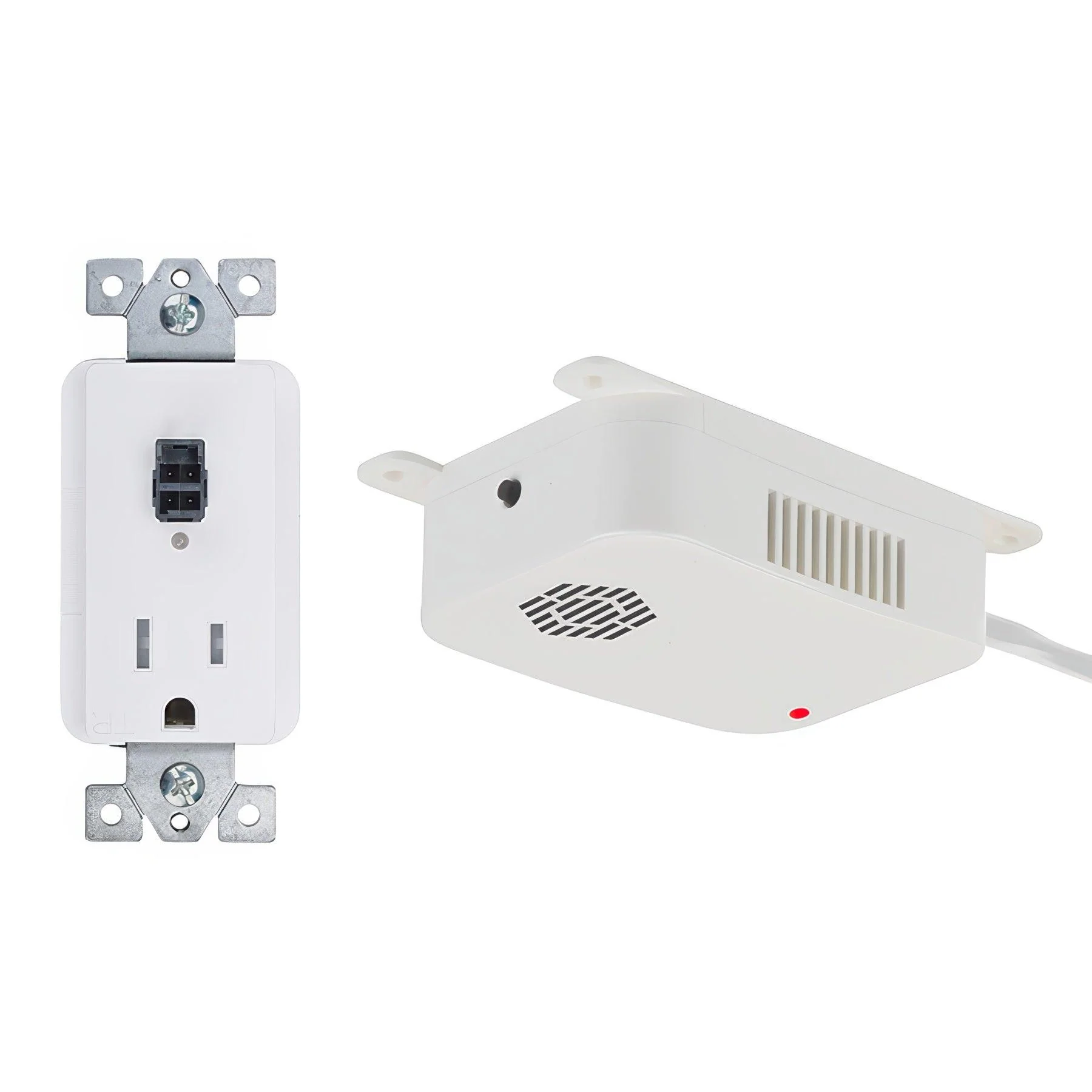 Docking Drawer Fire Guard Power Outlet With Smoke and Heat Sensor, 120 Volt, 15 Amp - NEMA 5-15R