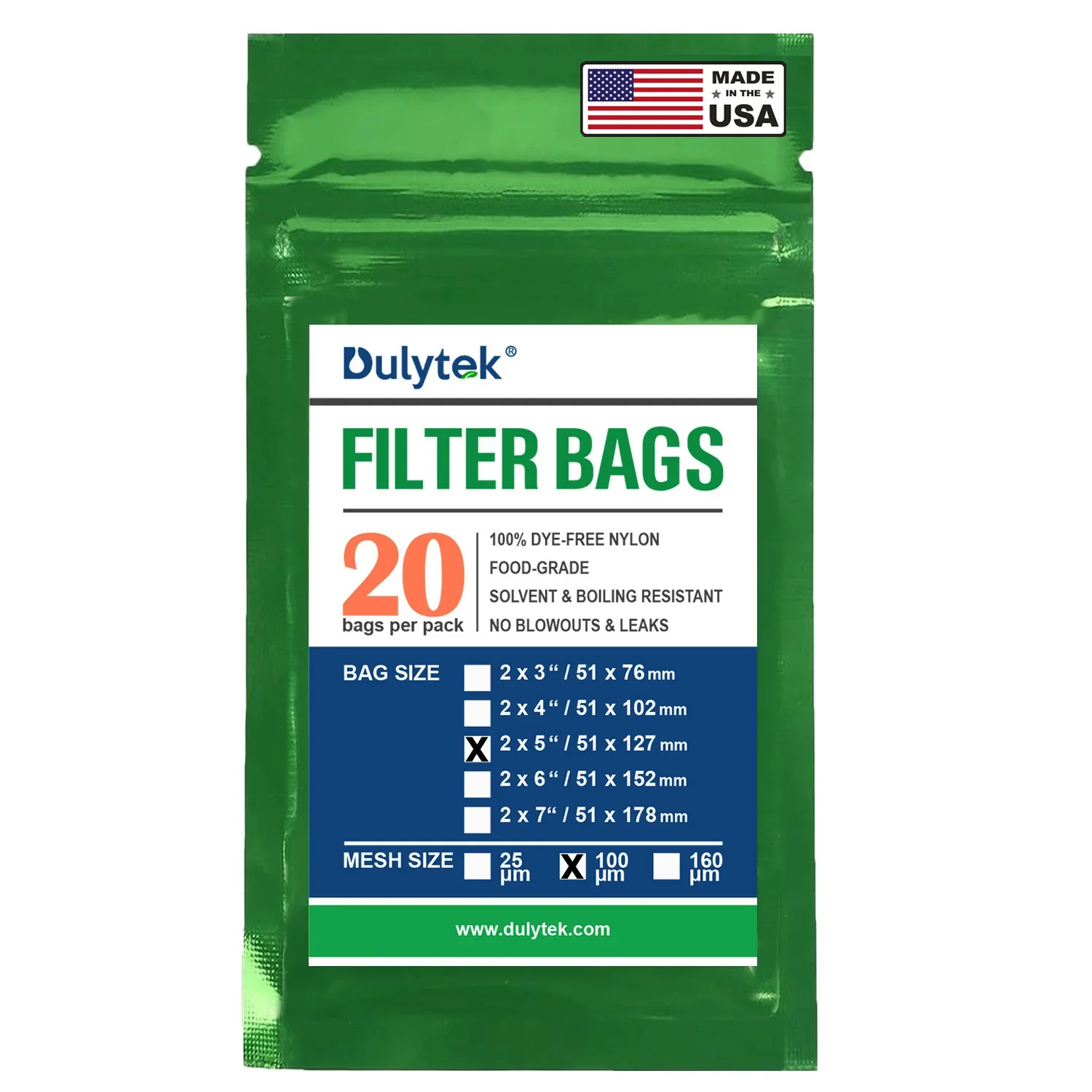 Dulytek Premium Nylon Filter Bags, 2" x 5" - Image 2