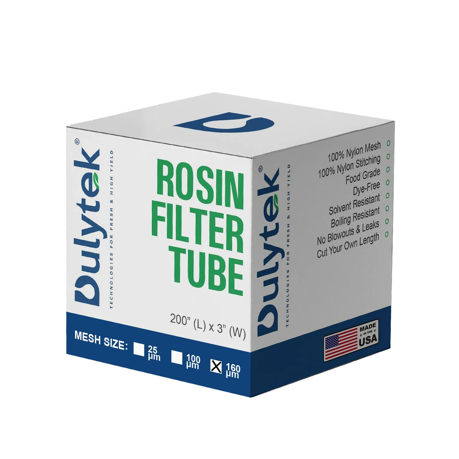 Dulytek Premium Nylon Rosin Filter Tube, 3" x 200" Roll, 160 Micron