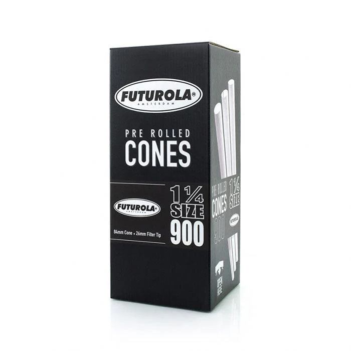 Futurola 1 1/4" Size 84/26 Classic White Pre-Rolled Cone with Non-Printed Tip - Case of 5400