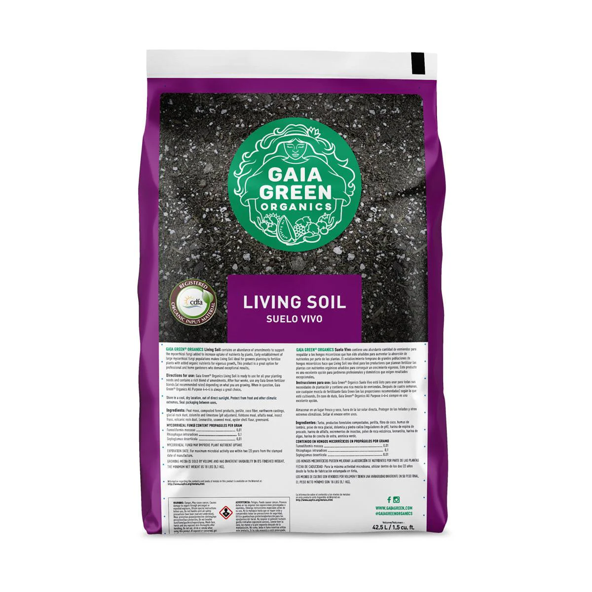 Gaia Green Organics Living Soil, 1.5 Cu. Ft. Bag, Pallet of 75 Bags - Image 2
