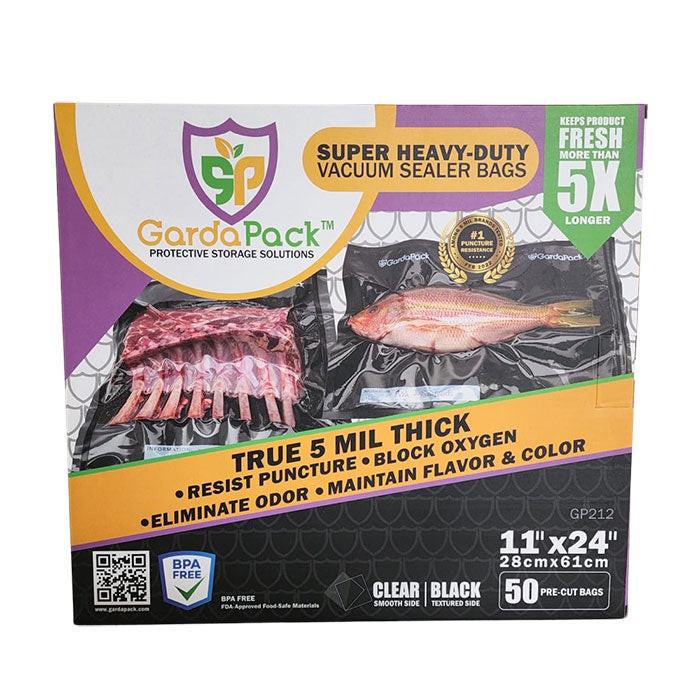 GardaPack Vacuum Seal Bag, Black and Clear, 11 in. x 24 in., Pack of 50 - Image 2