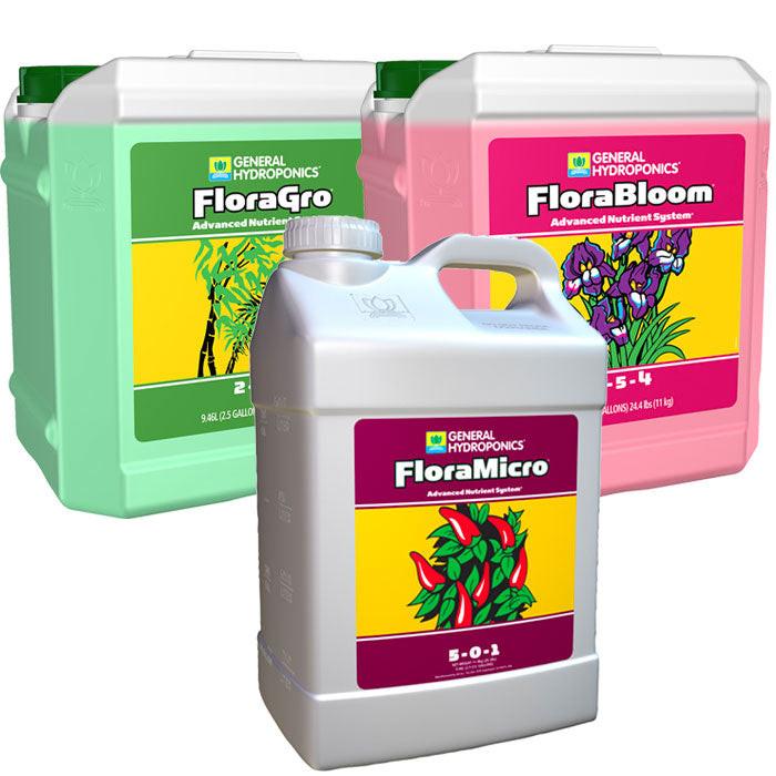 General Hydroponics Flora Series Basic Hydroponic Nutrient Package - Large