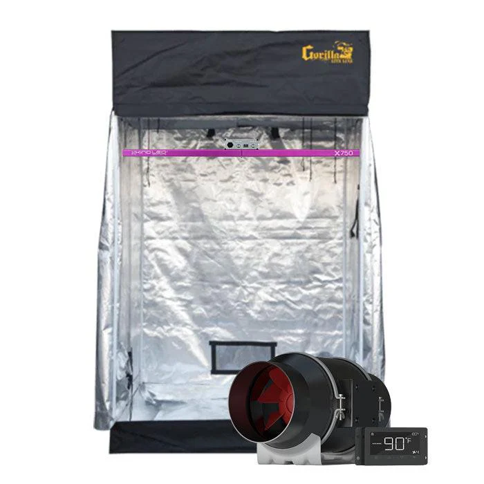 Gorilla Grow Tent 4' x 4' KIND X750 LED Grow Tent Kit With Automated Ventilation Package