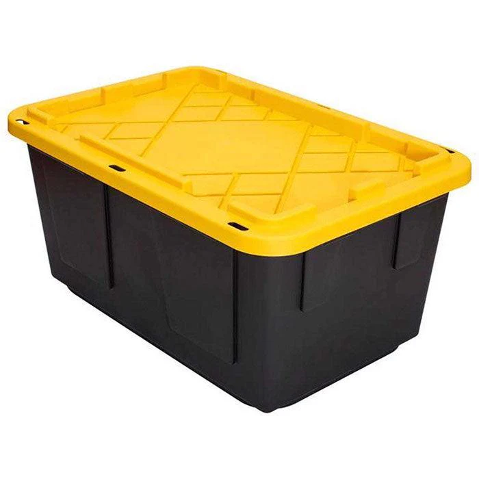 Greenmade Black Storage Bin with Yellow Lid, 27 Gallon - Pallet of 44 - Image 2
