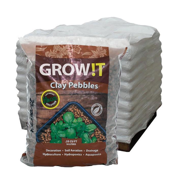GROW!T Clay Pebbles 4mm-16mm, 10 Liters - Pallet of 91 Bags