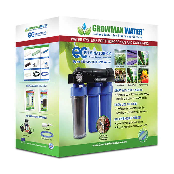 GrowMax Water Power Grow 500 Reverse Osmosis Water Filtration System + Deionization EC Eliminator Kit, 150 GPD - Image 3
