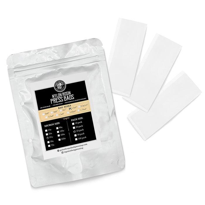 Gutenbergs Dank Pressing Co. 1.5" x 4" Rosin Bags, 15 Micron - Pack of 25