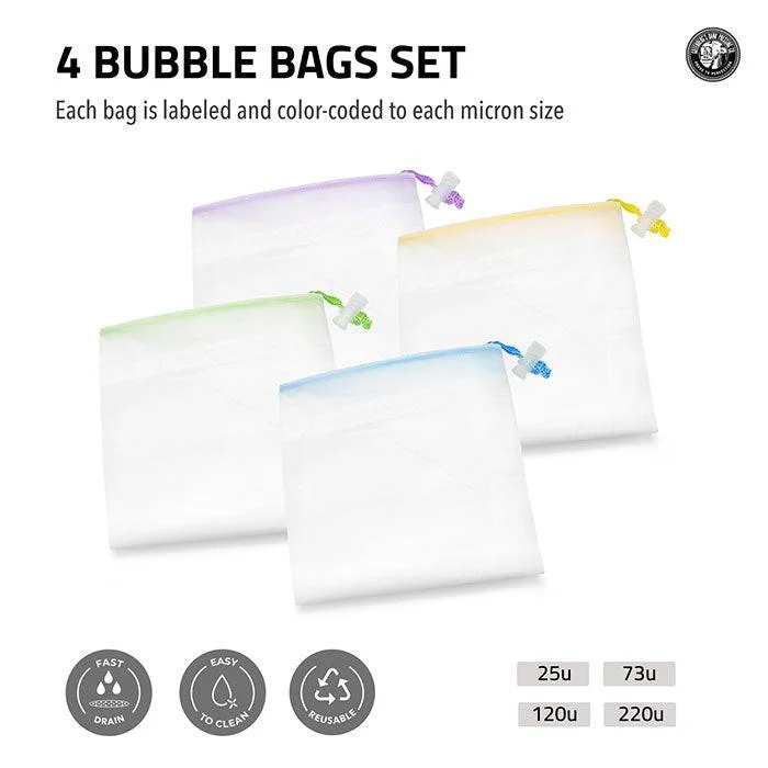 Gutenbergs Dank Pressing Co. All Mesh Bubble Bags, 1 Gallon 4 Bag Set - Image 2