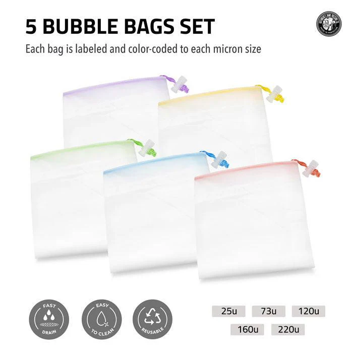 Gutenbergs Dank Pressing Co. All Mesh Bubble Bags, 1 Gallon 5 Bag Set - Image 2