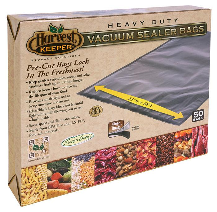 Harvest Keeper Pre-Cut Vacuum Seal Bags, Black / Clear, 11 in. x 18 in. - Pack of 50 - Image 2
