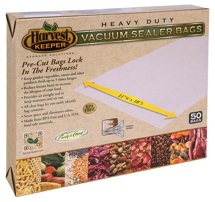 Harvest Keeper Pre-Cut Vacuum Seal Bags, Clear, 11 in. x 18 in. - Pack of 50 - Image 2