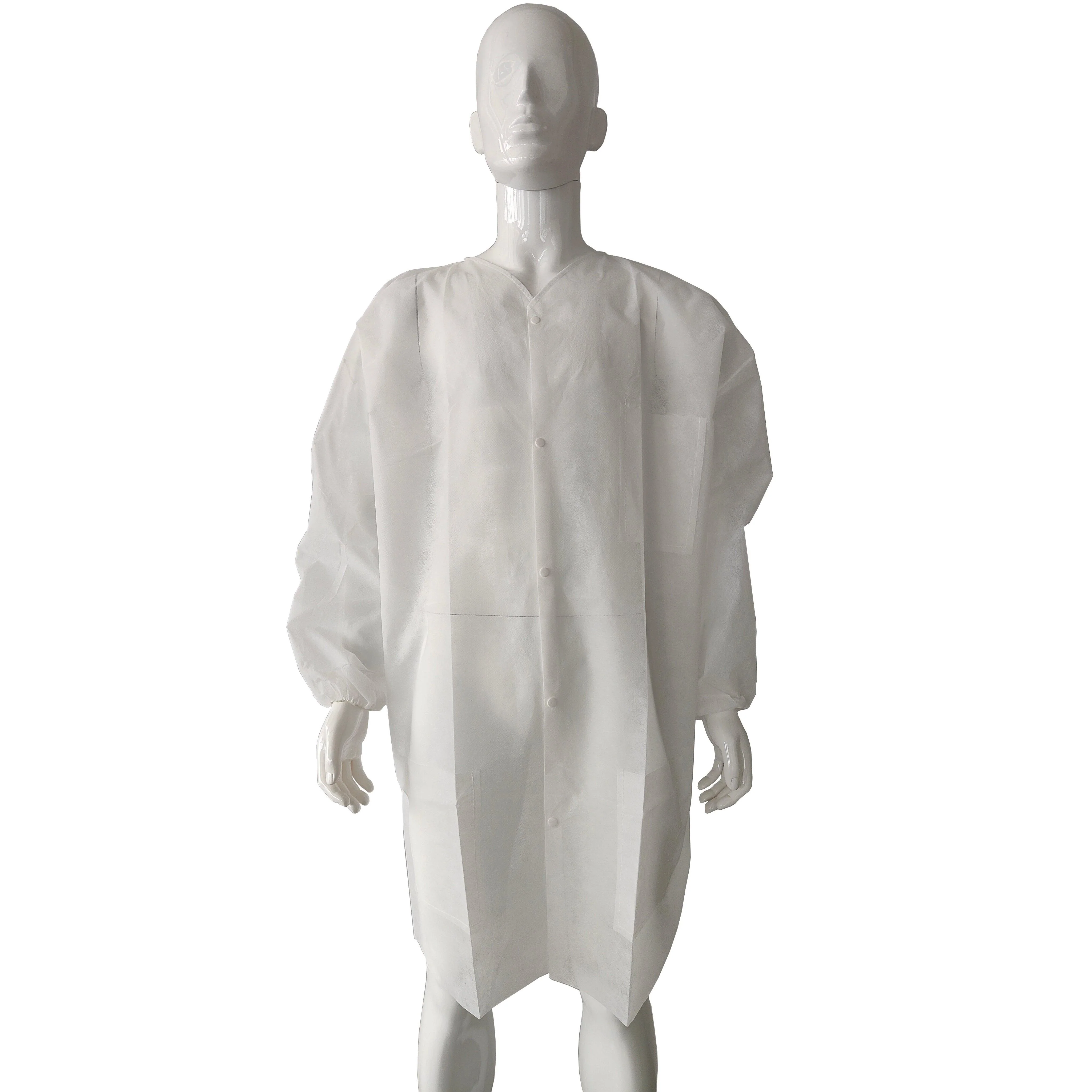 HBX Disposable Lab Coat, 3 Pocket, Medium - Pack of 10