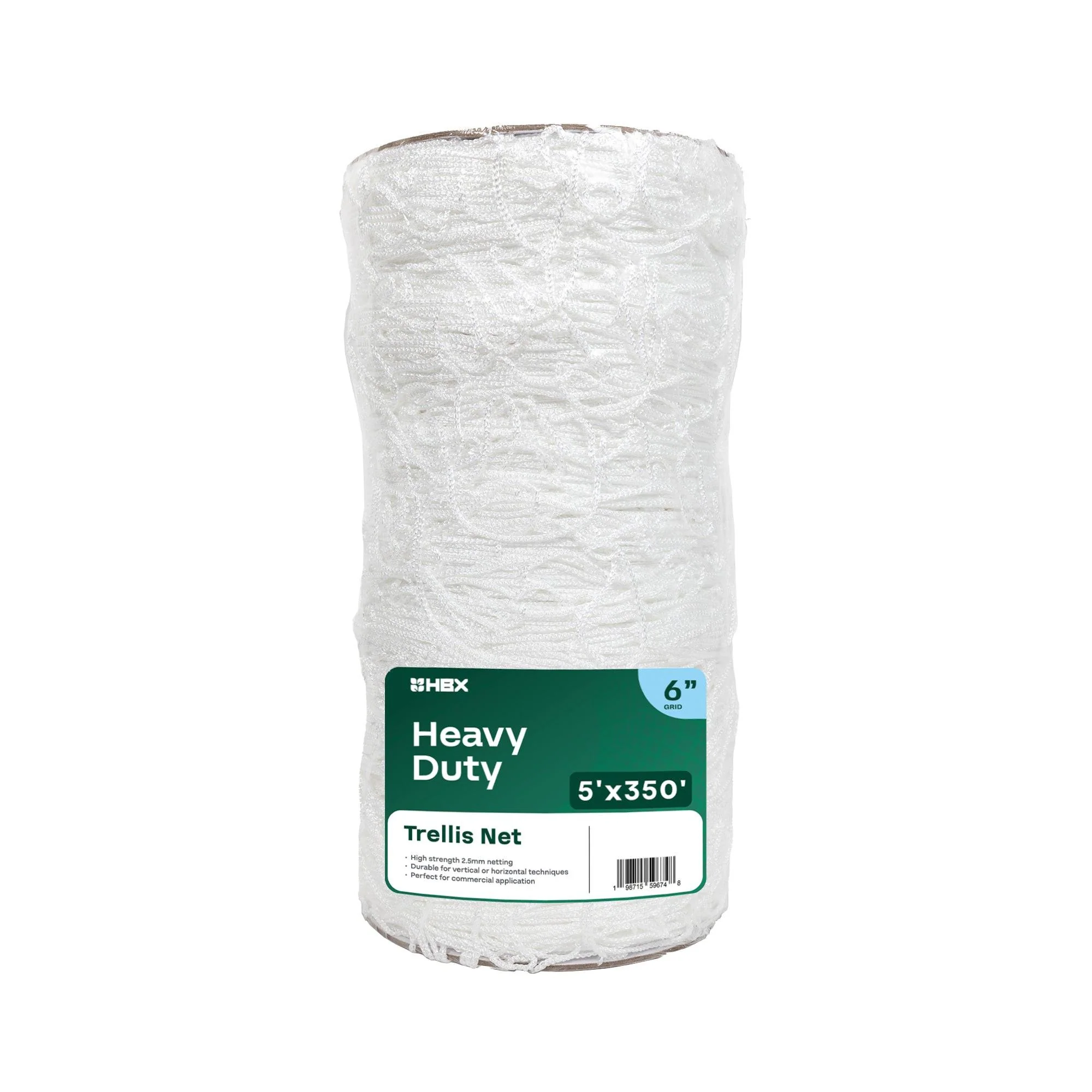 HBX Heavy-Duty Mesh Garden Trellis Netting, 6 Inch Square, 5 Foot x 350 Foot