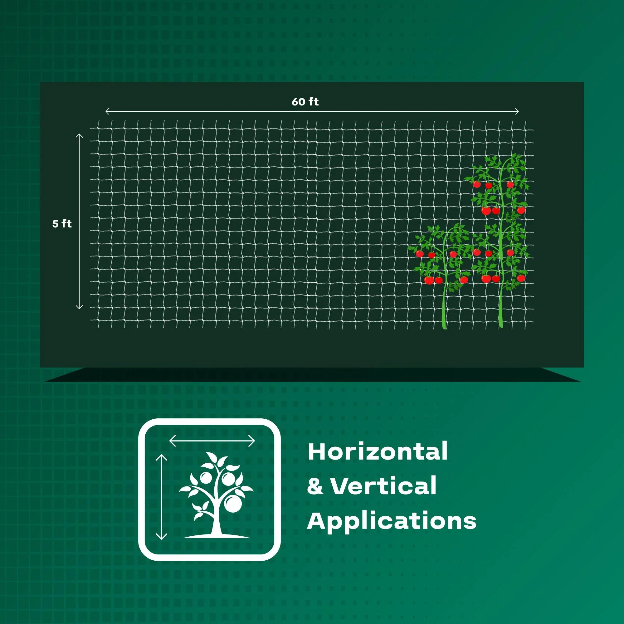 HBX Heavy-Duty Mesh Garden Trellis Netting, 6 Inch Square, 5 Foot x 60 Foot - Image 2
