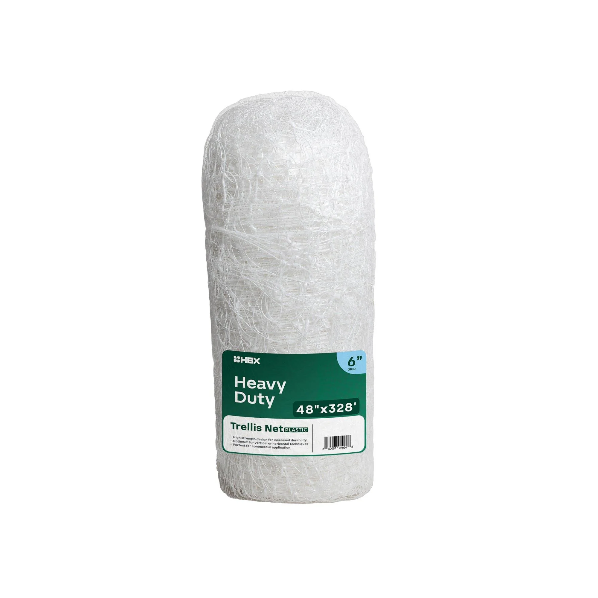 HBX Heavy-Duty Plastic Garden Trellis Netting, 6 Inch Square, 48 Inch x 328 Foot