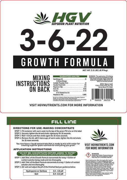 HGV Grow - Dry Ready-To-Mix Formula 3-6-22, 1 Gallon Jug, 2.5 Gallon Jug - Image 3