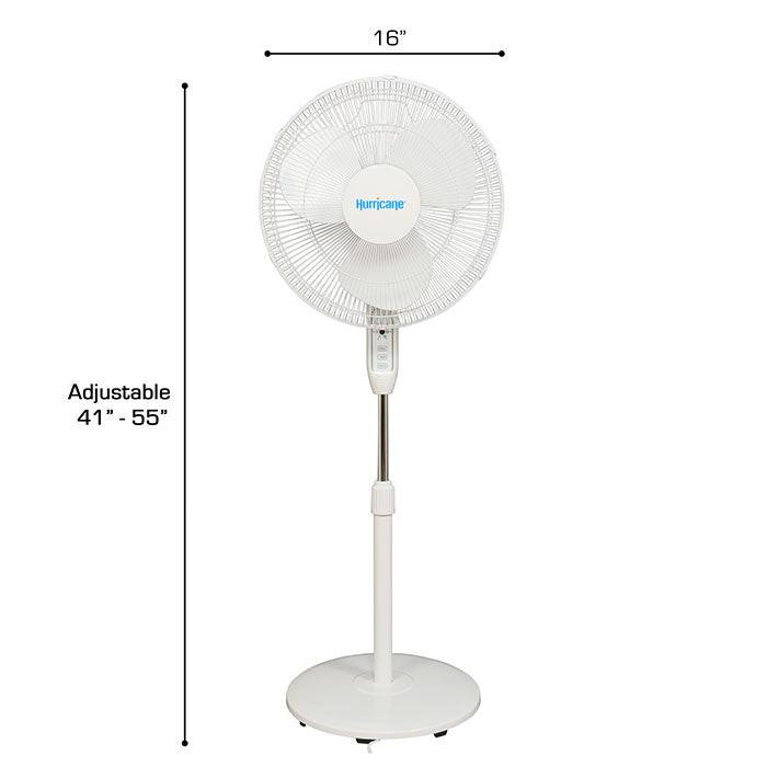 Hurricane Supreme Oscillating Stand Fan with Remote, 16 in. - White - Pack of 2 - Image 2